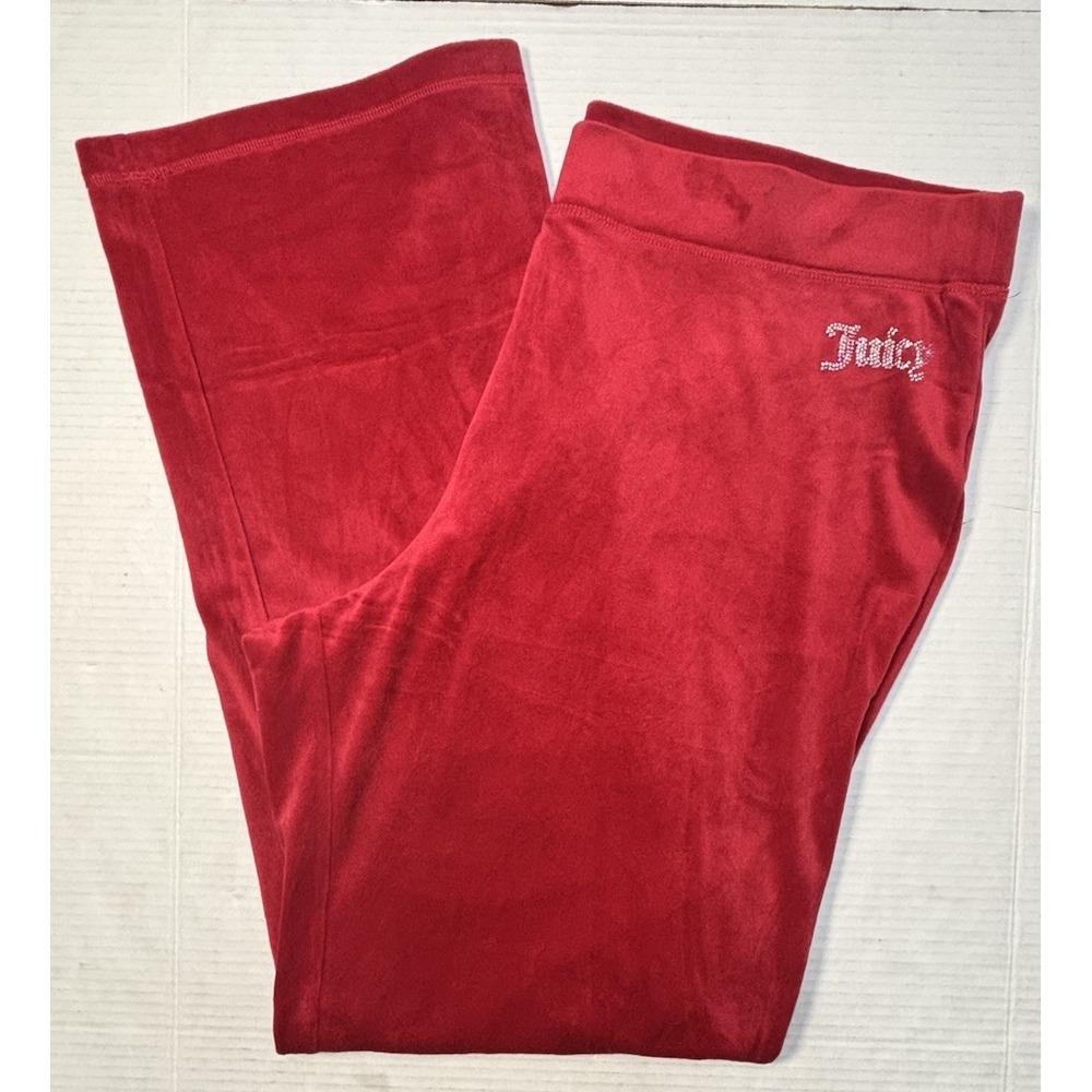 Juicy Couture Womens Velour Pants XXL Hot Pink With Bling Logo Y2K Inspired